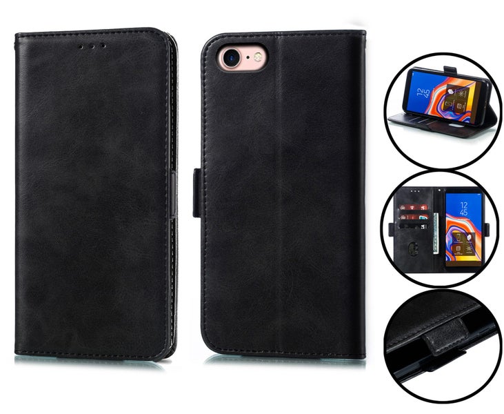 Iphone 7 / 8 (4.7") PU flip leather wallet case side magnet buckle (charcoal) Carousel 1