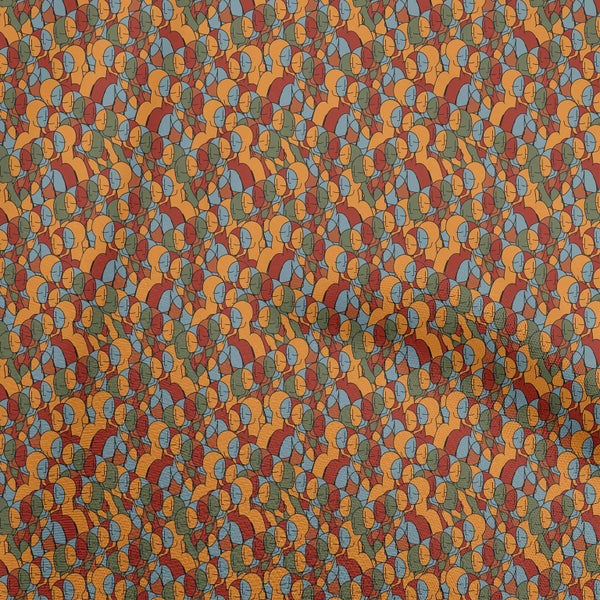 oneOone Velvet Orange Fabric Abstracts Diy Clothing Quilting Fabric Print Carousel 1