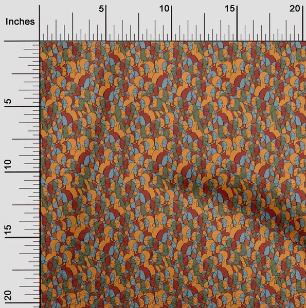 oneOone Velvet Orange Fabric Abstracts Diy Clothing Quilting Fabric Print Carousel 2