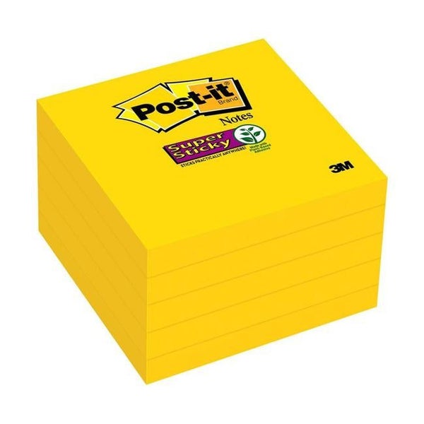 Post-it Super Sticky Notes 654-5SSY 76x76mm Yellow Pack of 5 Carousel 1