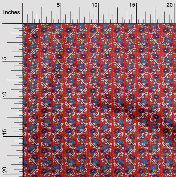 oneOone Velvet Mustard Yellow Fabric Floral Diy Clothing Quilting Fabric Print Carousel 2