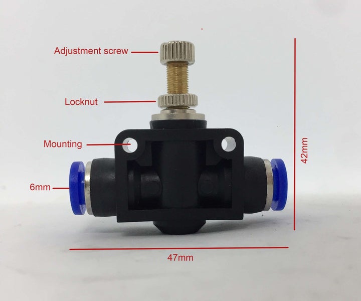 2 Pieces 6mm Adjustable Flow Control Pneumatic Fittings (Price Match Guarantee) Carousel 2