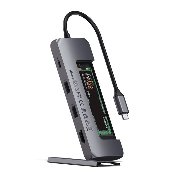 Satechi USB-C Hybrid Multiport Adapter With SSD Enclosure - Space Grey Carousel 1