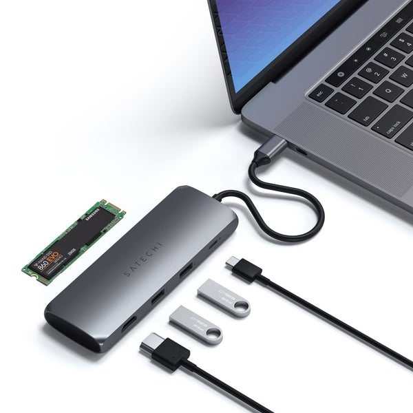 Satechi USB-C Hybrid Multiport Adapter With SSD Enclosure - Space Grey Carousel 2