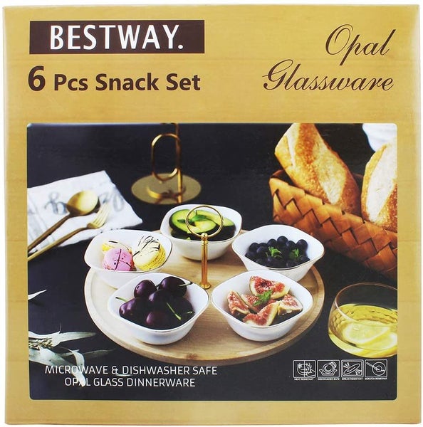 DINNERWARE BOWL OPAL GLASS SNACK SET 6PCS Carousel 6