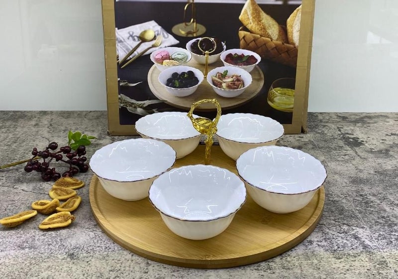 DINNERWARE BOWL OPAL GLASS SNACK SET 6PCS Carousel 1