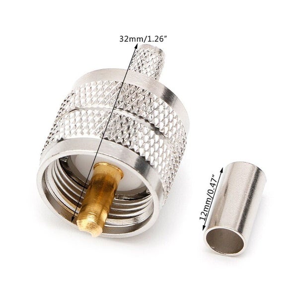 TECHOMAN PL259 TYPE Male Crimp Plug for RG58 Coaxial Cable Carousel 2