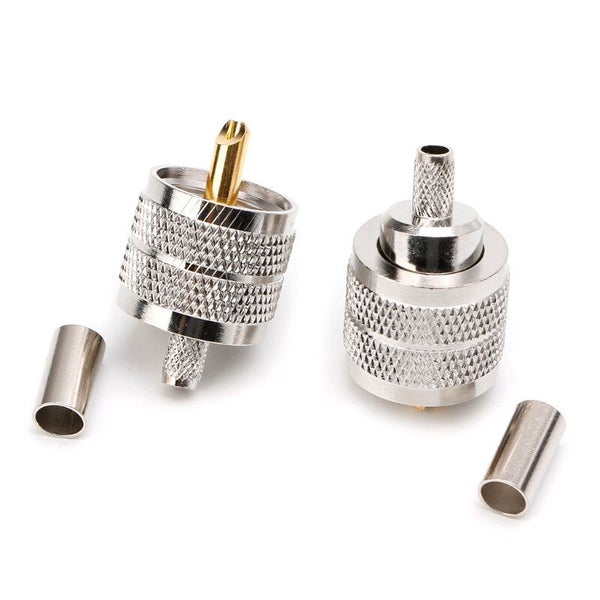 TECHOMAN PL259 TYPE Male Crimp Plug for RG58 Coaxial Cable Carousel 1