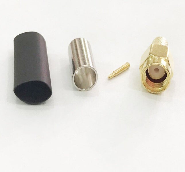 TECHOMAN SMA TYPE Male Crimp Plug for RG58 Coaxial Cable Carousel 1