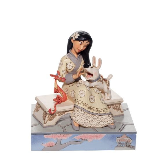 Jim Shore Disney Traditions - Mulan - Honourable Heroine White Woodland Carousel 1