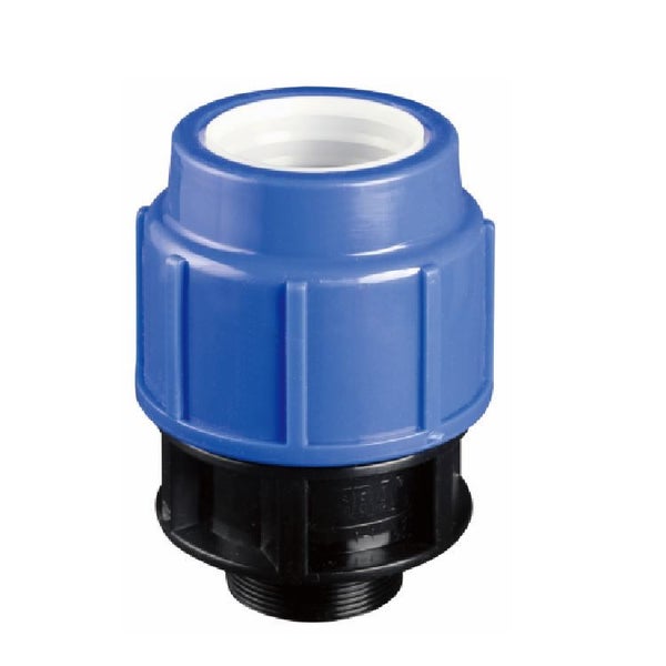 32mm-32mm threaded Male Coupling , for Main Blue (MDPE) pipe and fittings Carousel 1