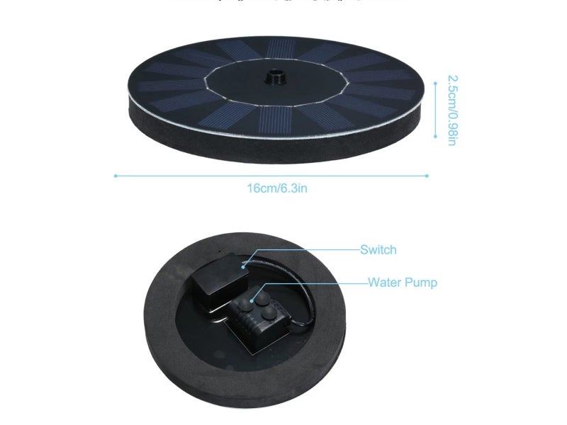 Solar Water Fountain for Bird Bath, Pond, Pool, Garden and Outdoor Decor A02 Carousel 10