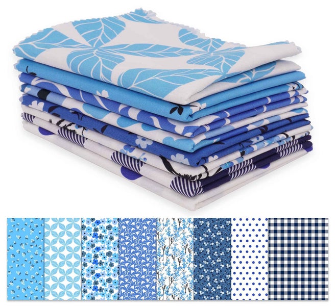 Soimoi 8 Pc Fat Quarter Bundle, Basic Collection Of Floral & Geometrics Print Carousel 1