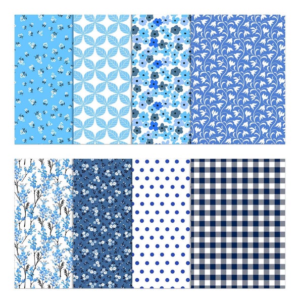 Soimoi 8 Pc Fat Quarter Bundle, Basic Collection Of Floral & Geometrics Print Carousel 2