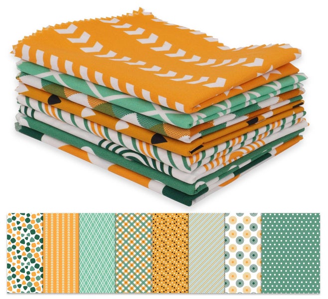 Soimoi 8 Pc Fat Quarter Bundle, Basic Geometric Print 18"x 22" DIY Carousel 1