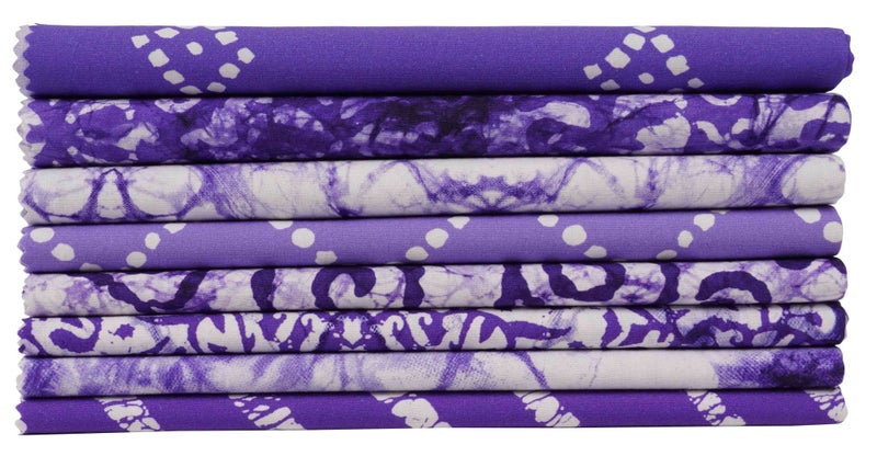 Soimoi 8 Pc Fat Quarter Bundle, Asian Batik Print 18"x 22" DIY Patchwork- 100% Carousel 8