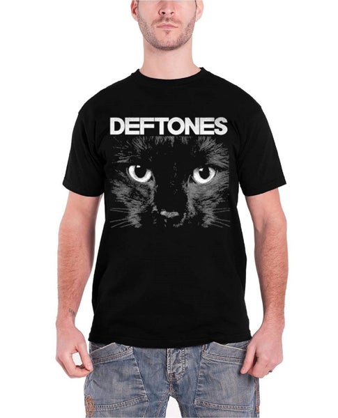 Deftones T Shirt Sphinx Cat Eyes Album Cover Band Logo Official Mens New Black Carousel 1