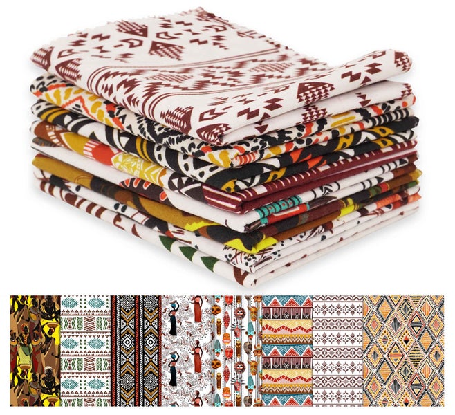 Soimoi 8 Pc Fat Quarter Bundle, African Tribal Print 18"x 22" DIY Carousel 1