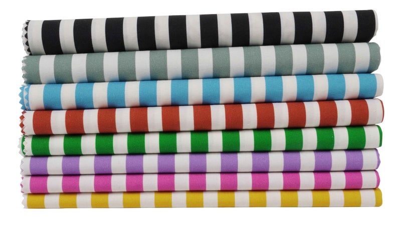 Soimoi 8 Pc Fat Quarter Bundle, Rainbow Stripes Print 18"x 22" DIY Carousel 8