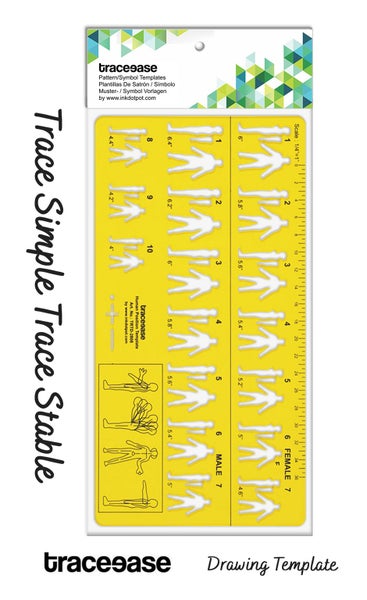 Traceease Male / Female Human Position Template Stencils Designer's Drafting Carousel 4