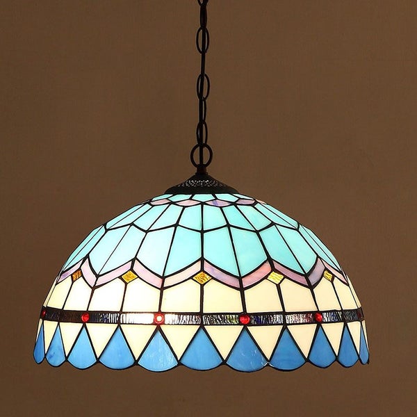 Large 40cm Shade Tiffany Pendant Light Carousel 1