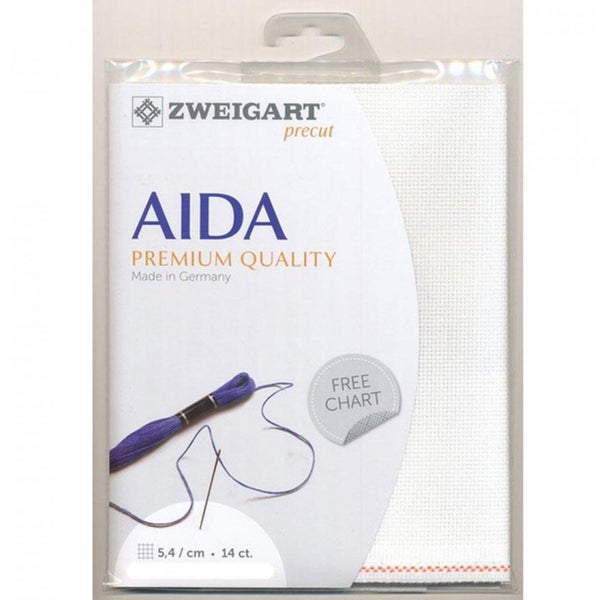 Zweigart Cross X Stitch Aida Cloth 14 Ct Antique White 36x48cm Fabric Carousel 1