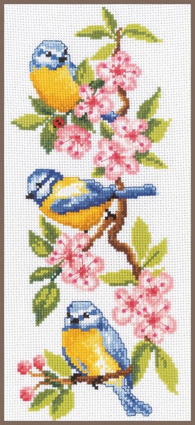 Vervaco Cross Stitch Kit - Birds on blossoms Carousel 1