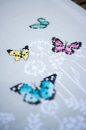 Vervaco Cross Stitch Table Runner Kit - Butterfly dance Carousel 1