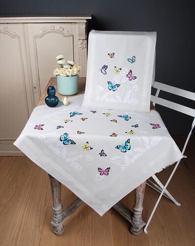 Vervaco Cross Stitch Table Runner Kit - Butterfly dance Carousel 5