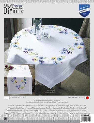 Vervaco Tablecloth Kit Pretty pansies Carousel 3
