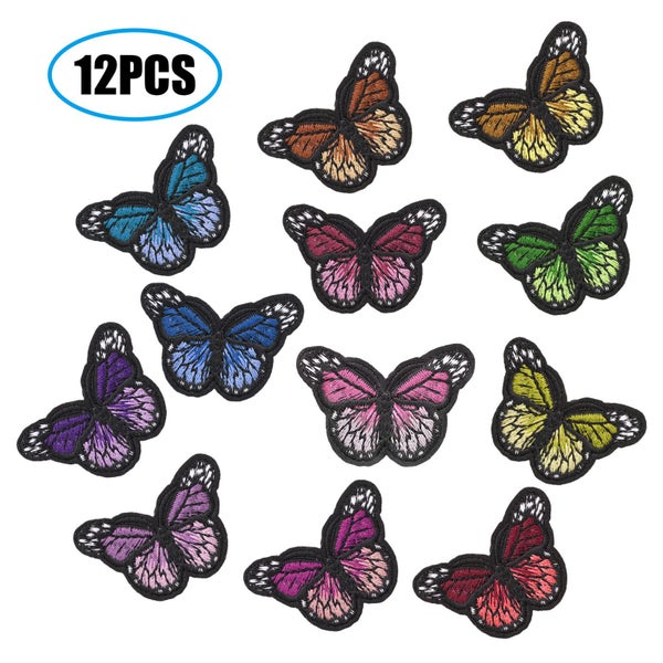 Multi-color Butterfly Iron-On Patches 48pcs Carousel 1