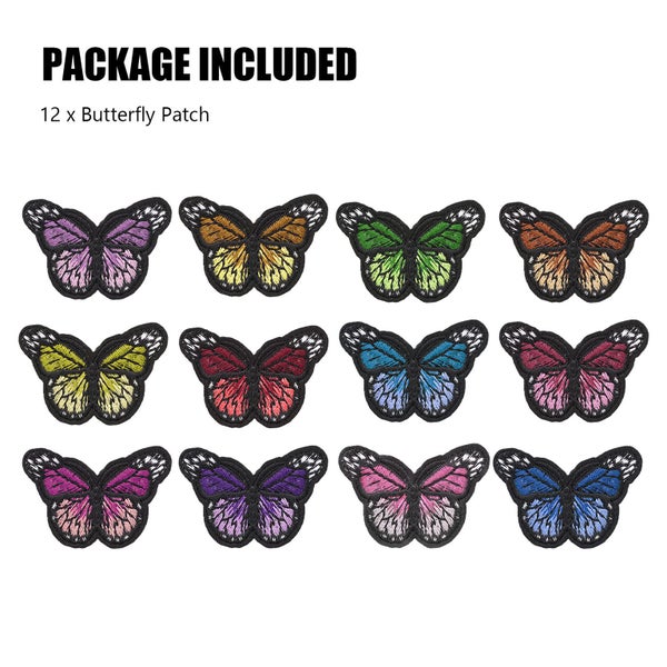 Multi-color Butterfly Iron-On Patches 48pcs Carousel 10