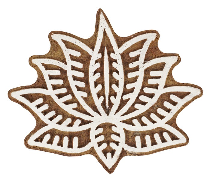 IBA Indianbeautifulart Textile Printing Block Lotus Hand Carved Wooden Stamp Carousel 1