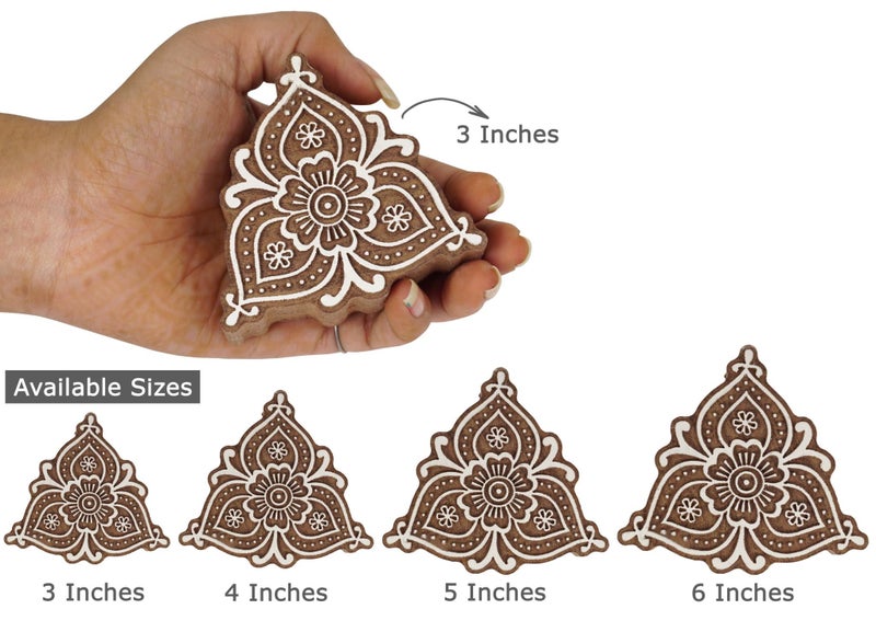 IBA Indianbeautifulart Textile Printing Block Asian Floral Motif Hand Carved Carousel 2