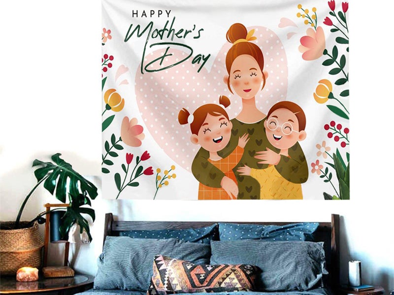 2X M Mothers Day Tapestry Wall Hanging Cloth Home Decor Photography Background Carousel 2