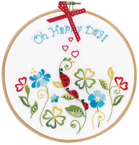 Vervaco Embroidery kit with ring Oh happy day Carousel 1
