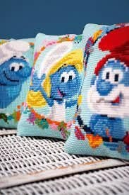 Vervaco Cross Stitch Cushion Kit - The Smurfs Smurfette Carousel 2