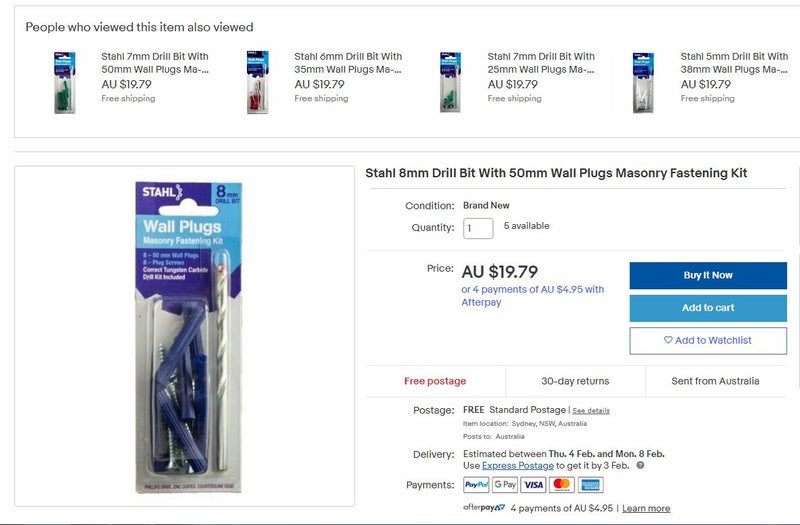 95% OFF, 7 Different Sizes of STAHL Masonry Fastening Kit (Wall Plugs+Screw+Bit) Carousel 15