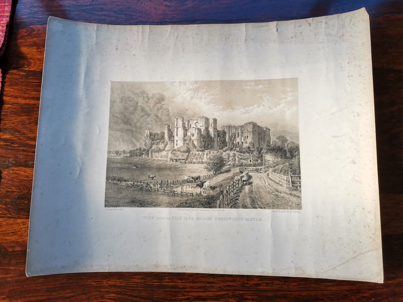Antique Lithograph "View from the Tilt Yard Bridge, Kenilworth Castle" Carousel 1