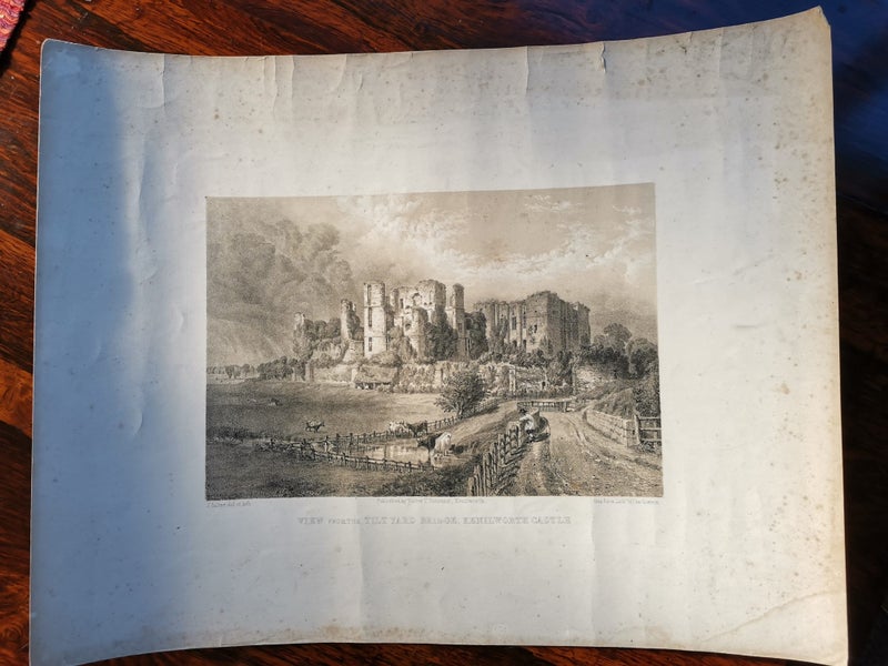 Antique Lithograph "View from the Tilt Yard Bridge, Kenilworth Castle" Carousel 2