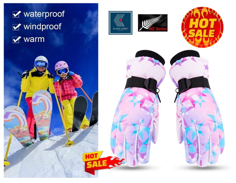 Ski Gloves Waterproof Outdoors Snow Gloves - Pink *Local Buy* Carousel 2
