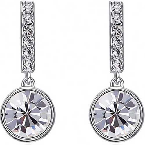 Silver Crystal Drop Earrings "Alexa" Carousel 1
