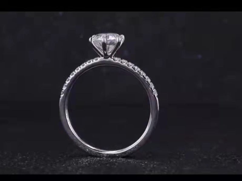 0.5ct Lab Grown Diamond Ring Engagement Ring Solid 18K WHITE GOLD Side Shoulders62949053809153111