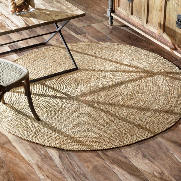 243 cm Ø Round Jute Handwoven Rug Carousel 1