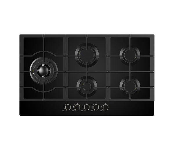 Midea 90G50ME060-GFL Black Glass Gas Cooktop Carousel 1