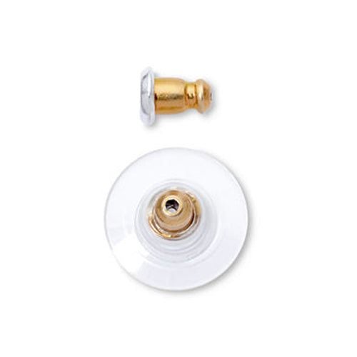 x100 Earrings gold metal plug stud stoppers findings post back backing bulk Carousel 2