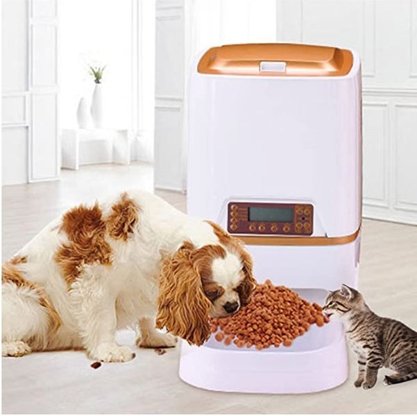 6L Automatic Pet Feeder Food Dispenser for Cat Dog with Voice Recorder and Timer Carousel 1