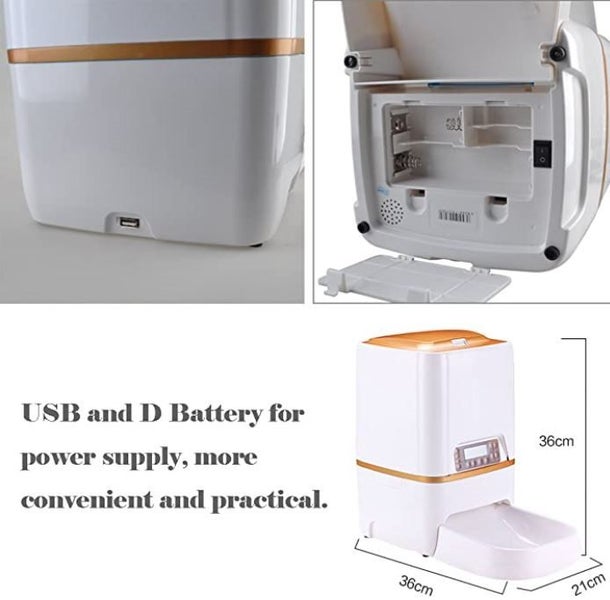 6L Automatic Pet Feeder Food Dispenser for Cat Dog with Voice Recorder and Timer Carousel 7