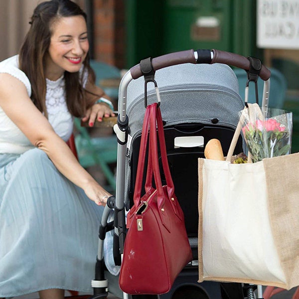 2 Pcs Rotatable Baby Stroller Hook Bag Multi-function Stroller Clip Carousel 1