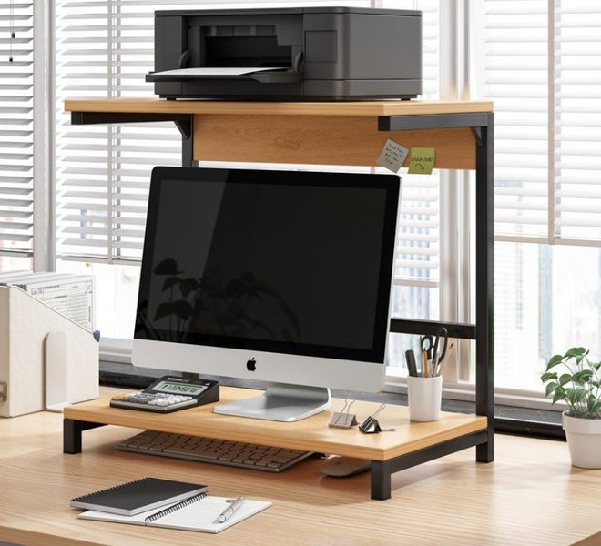 Home Office Desktop Computer Monitor and Laptop Riser Stand Desk Shelf Organizer Carousel 1